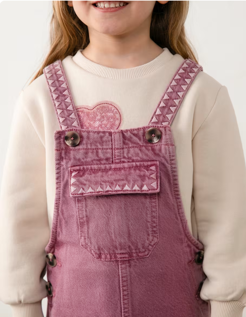 Girl Embroidered Overall Skirt