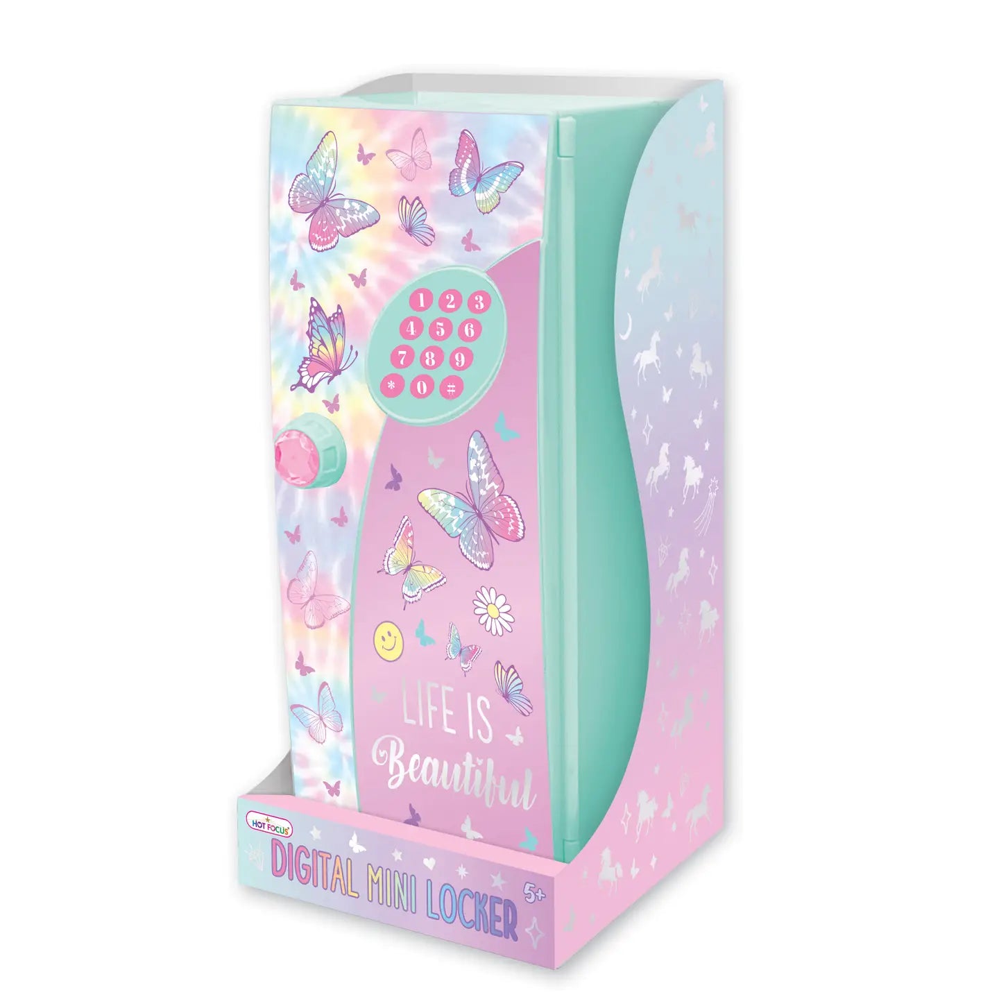 Digital Mini Locker, Tie Dye Butterfly - Hot Focus
