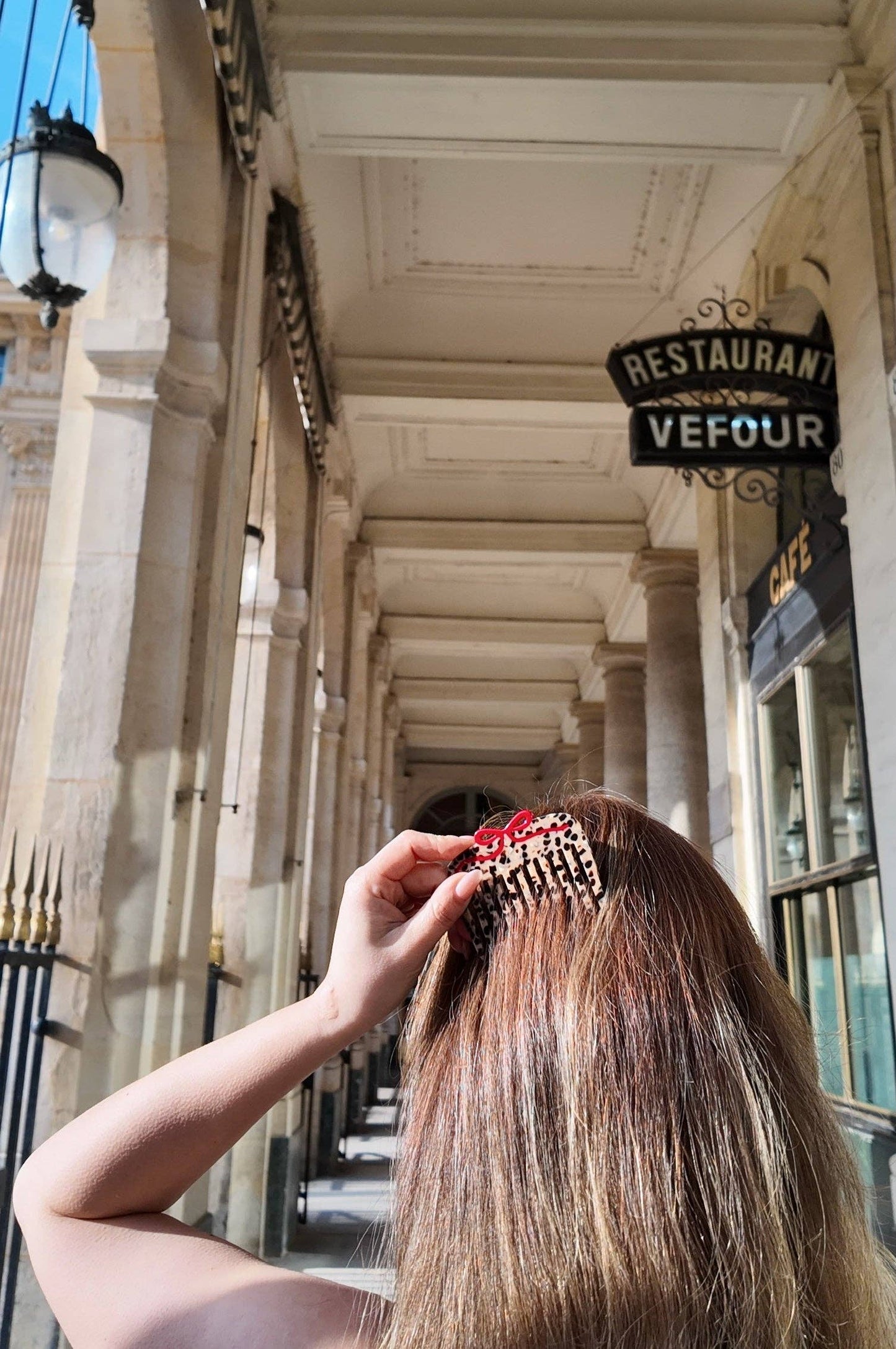 Hand-painted Leopard Bow Pocket Hair Comb - Baby Sweet Pea's Boutique