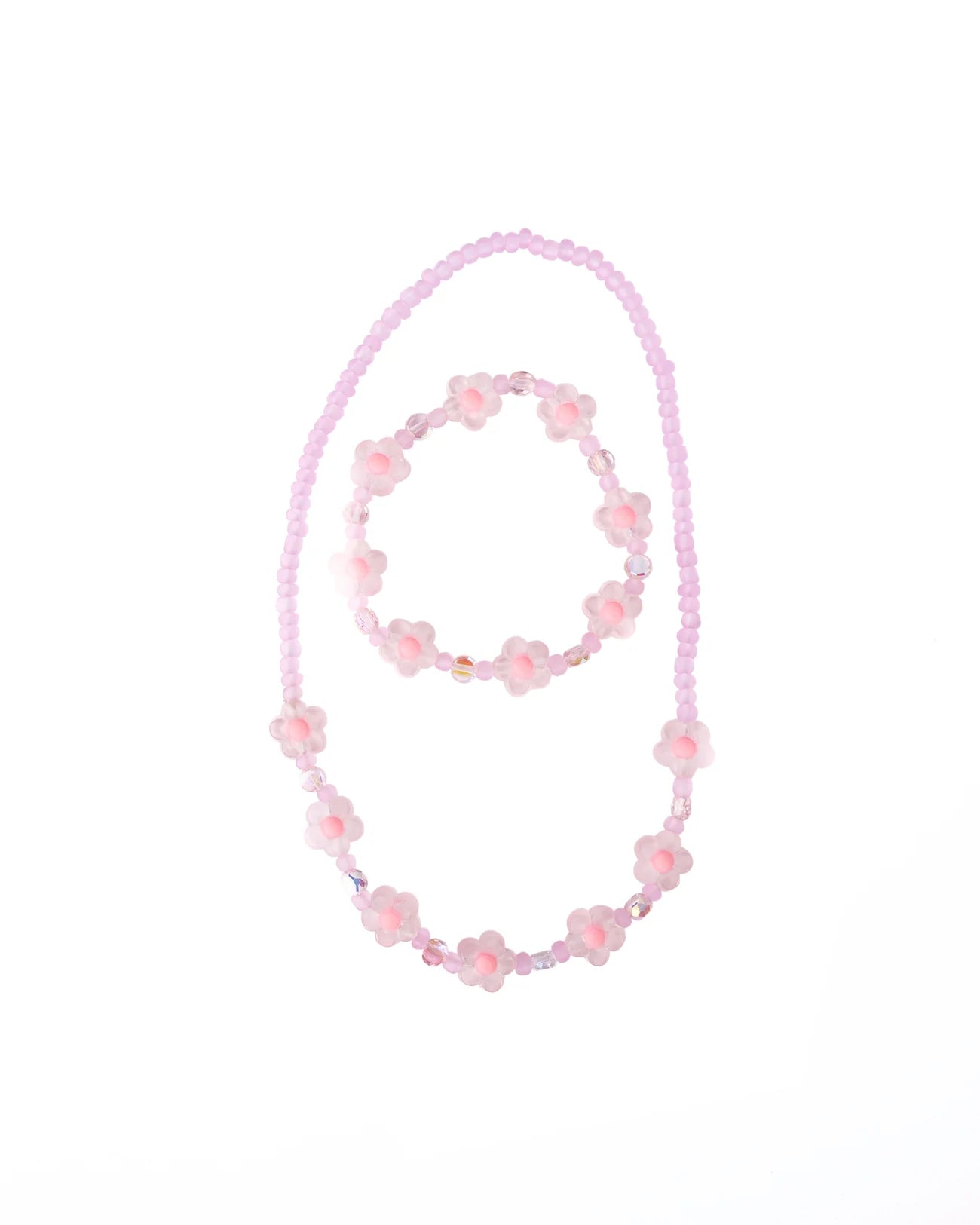 Pink Crystal Blooms Necklace & Bracelet Set Sale price