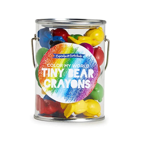 Set of 12 Small Crayons in Paint Jar- Tiny Bears - Two's Company