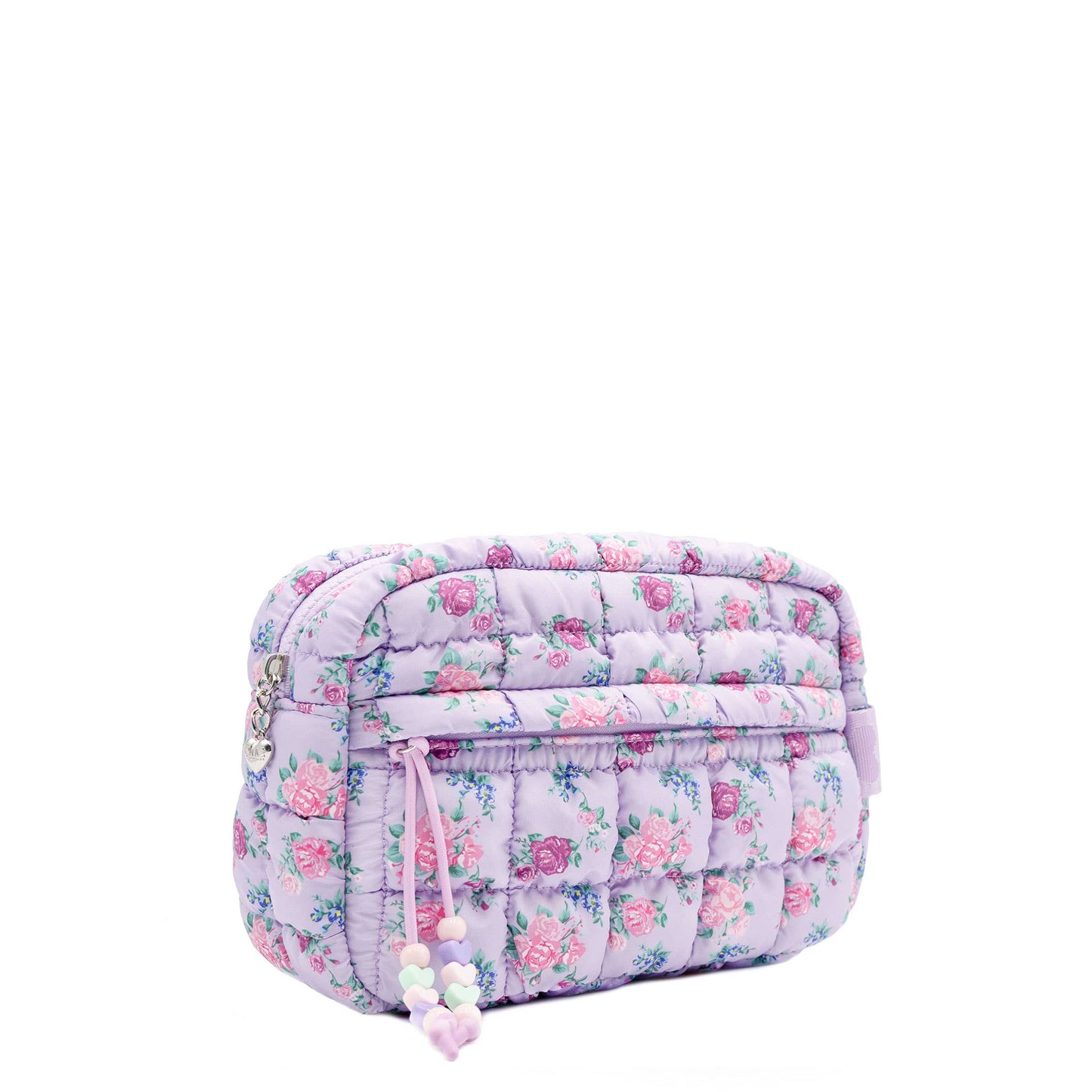 Quilted Scrunchies Floral Printed Pouch: Lavender Floral Print Scrunch