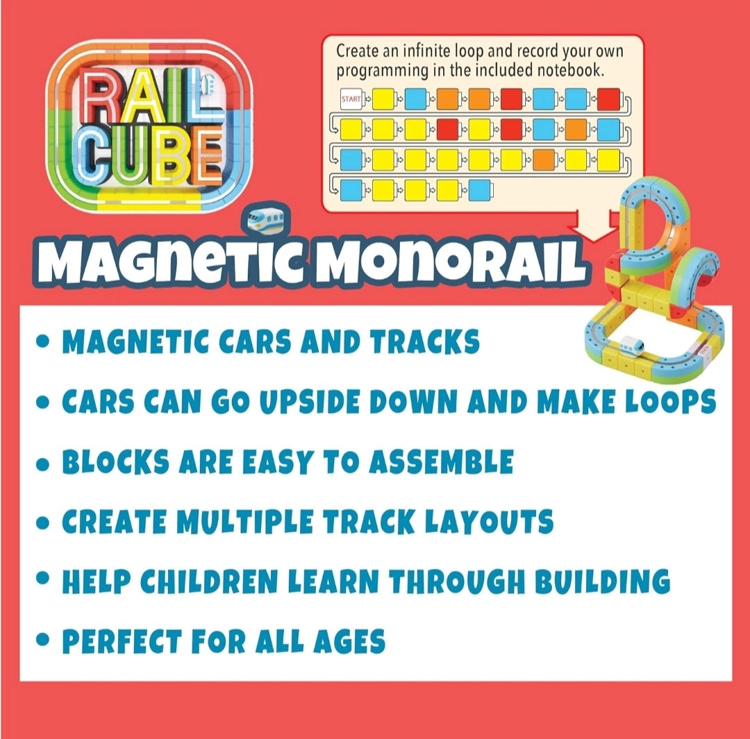 Rail Cube Magnetic Monorail Deluxe Set - magnetic monorail