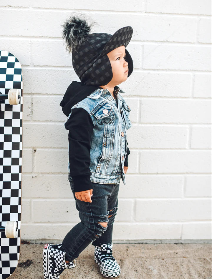 Little Bipsy Hooded Denim Jacket Black Baby Sweet Pea s Boutique
