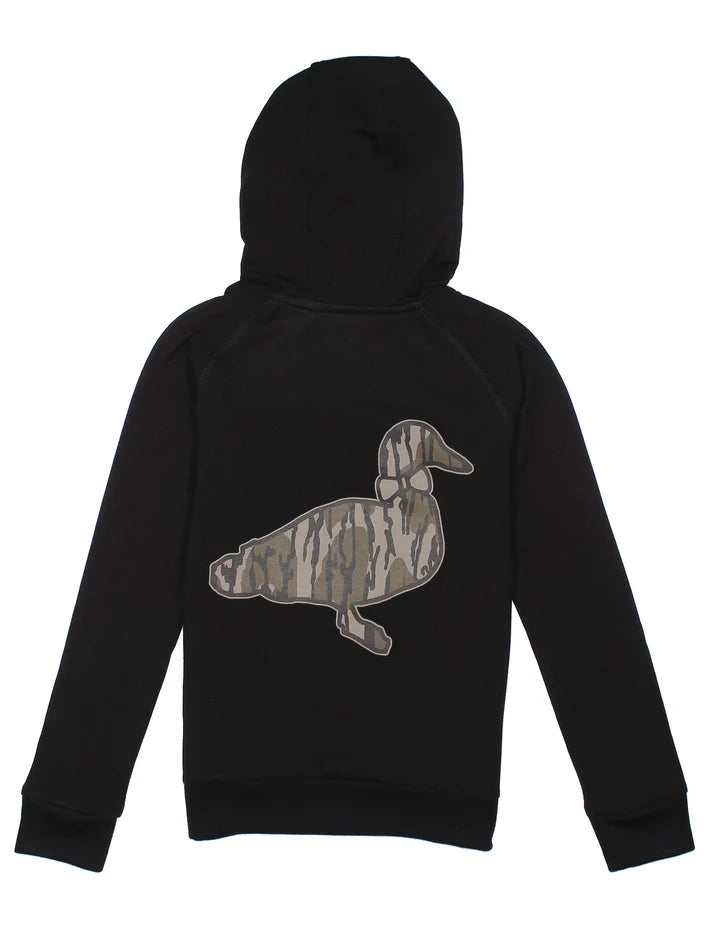 Boys Element Logo Hoodie Mossy Oak Original Bottomland Black