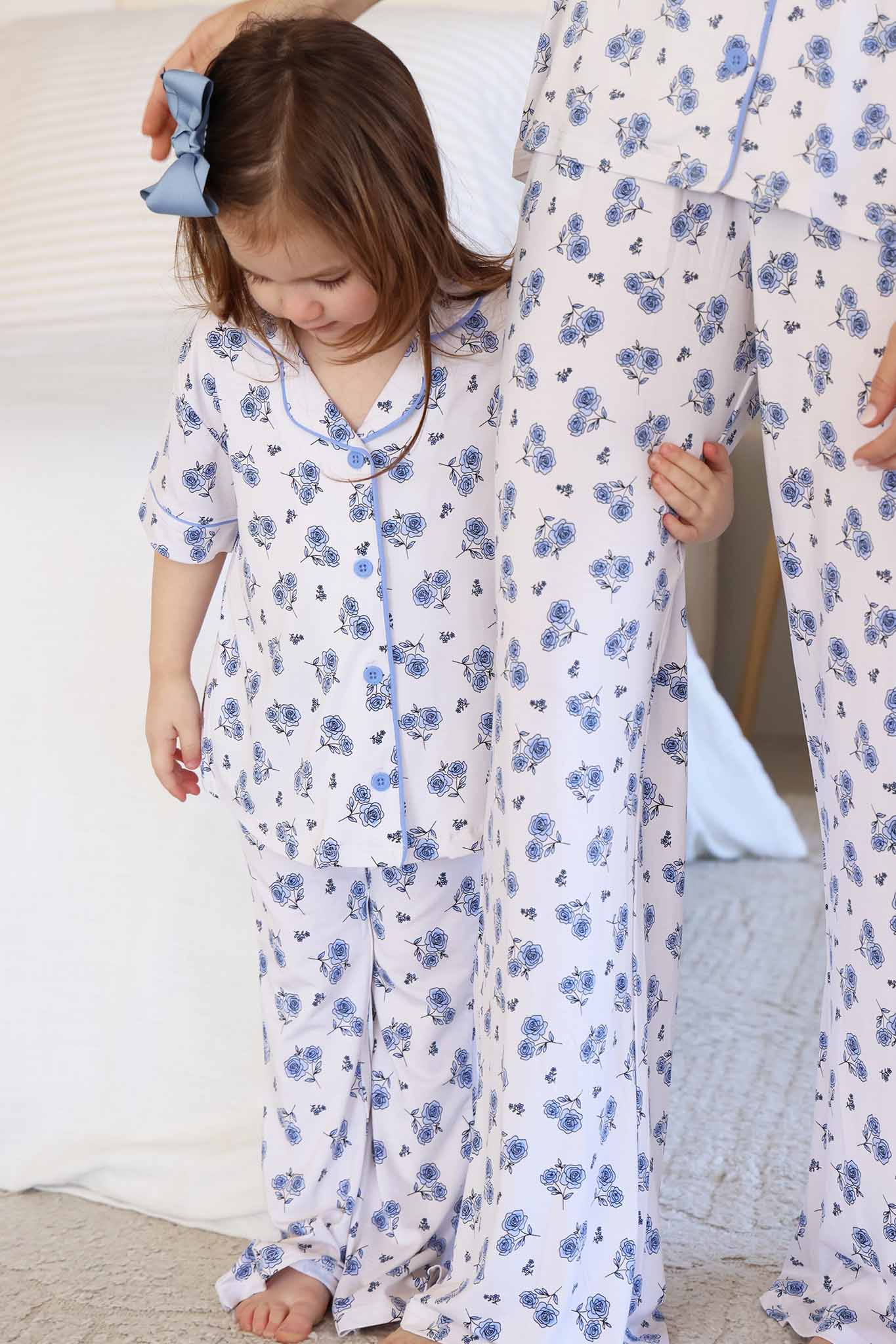 Girl's Two Piece Flare Lounge Set | Sapphire Garden - Caden Lane