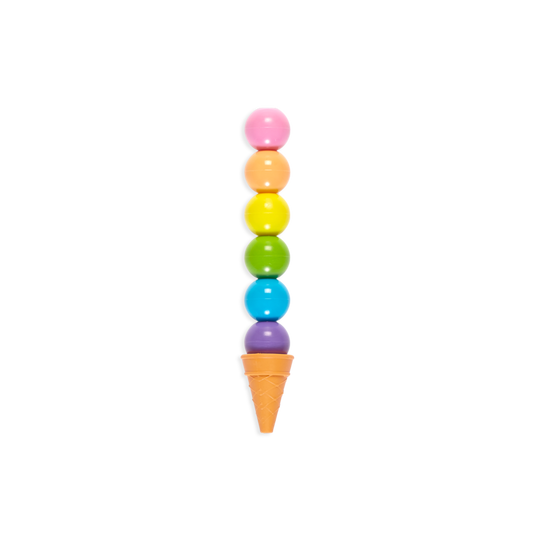 Rainbow Scoops Vanilla Scented Stacking Erasable Crayons - Ooly