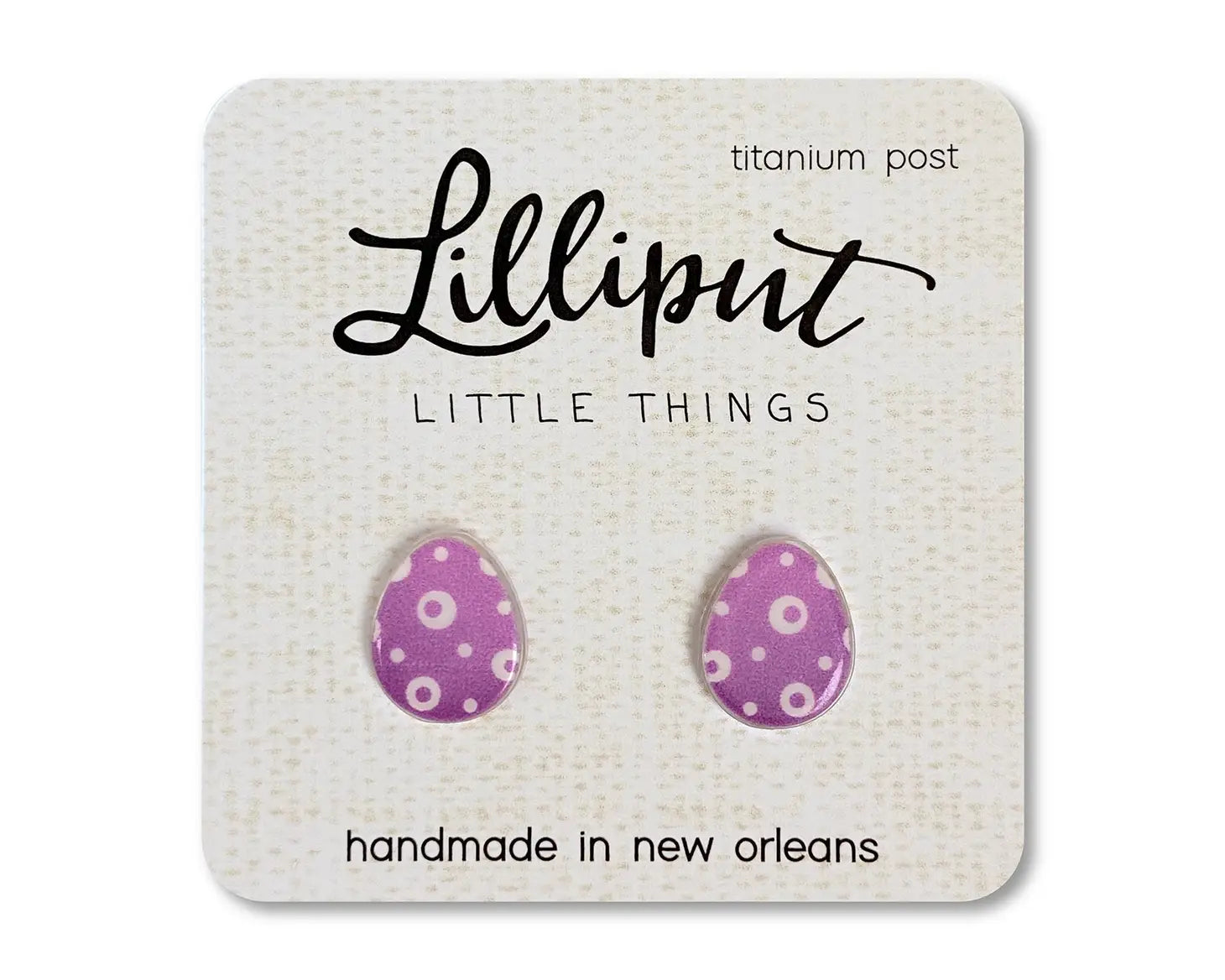 Purple Easter Egg Earrings - Lilliput Little Things