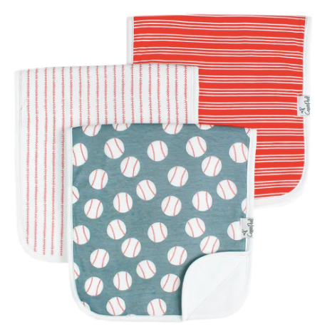 Premium Burp Cloths (3 pack)- Slugger - Copper Pearl