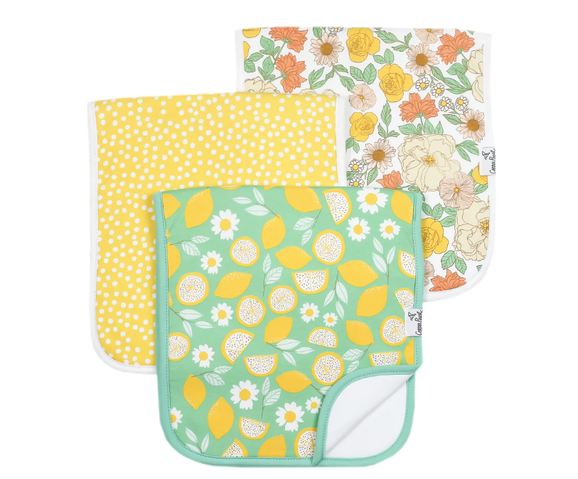 Premium Burp Cloths- Lemon - Copper Pearl