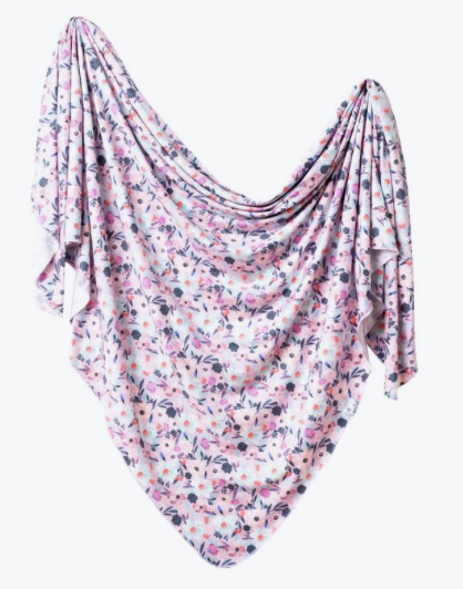 Knit Swaddle Blanket- Morgan - Copper Pearl