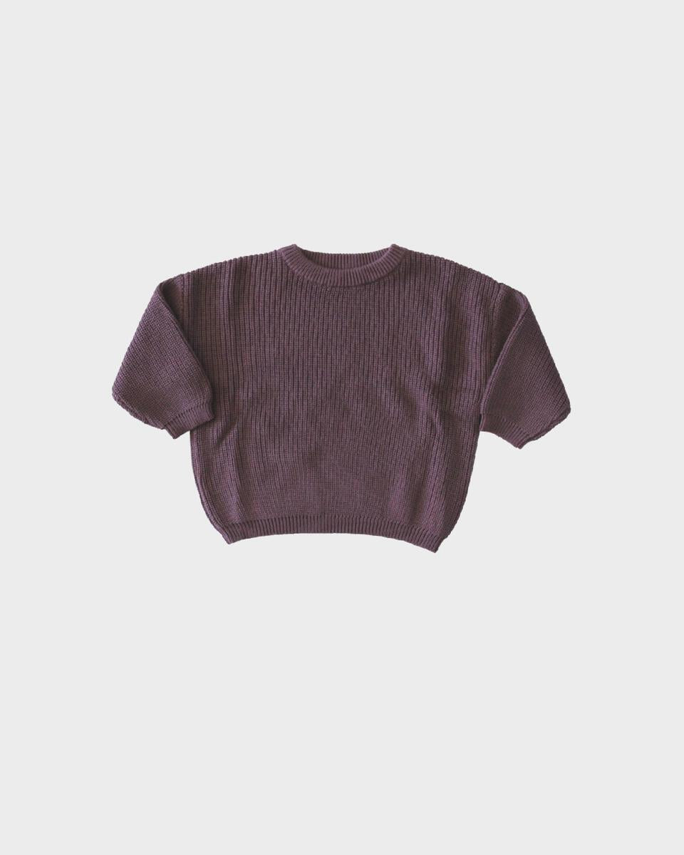 Chunky Knit Sweater- Plum - BabySproutsCo