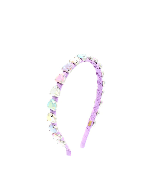 Pastel Lavender Thin Heart Jewel Headband