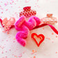 Valentine Claw Clip: Medium Pink W/ Red Hearts