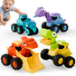 iPlay, iLearn Dinosaur Truck Toys for Toddlers, Boys Dino Press Go Racing Cars, Kids Construction Sandbox Vehicles Playset, Baby Push Go Friction Car Set - iplayilearn