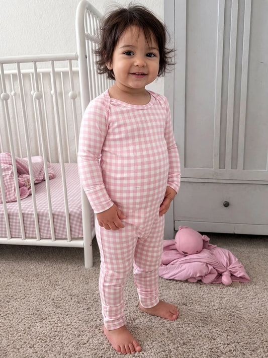 Convertible Pajama - Pink Gingham - Gunamuna