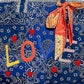 Quilted Indigo Paisley LOVE Tote Bag