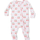 Sweet Strawberries  2 Way Ruffle Back Zipper Footie