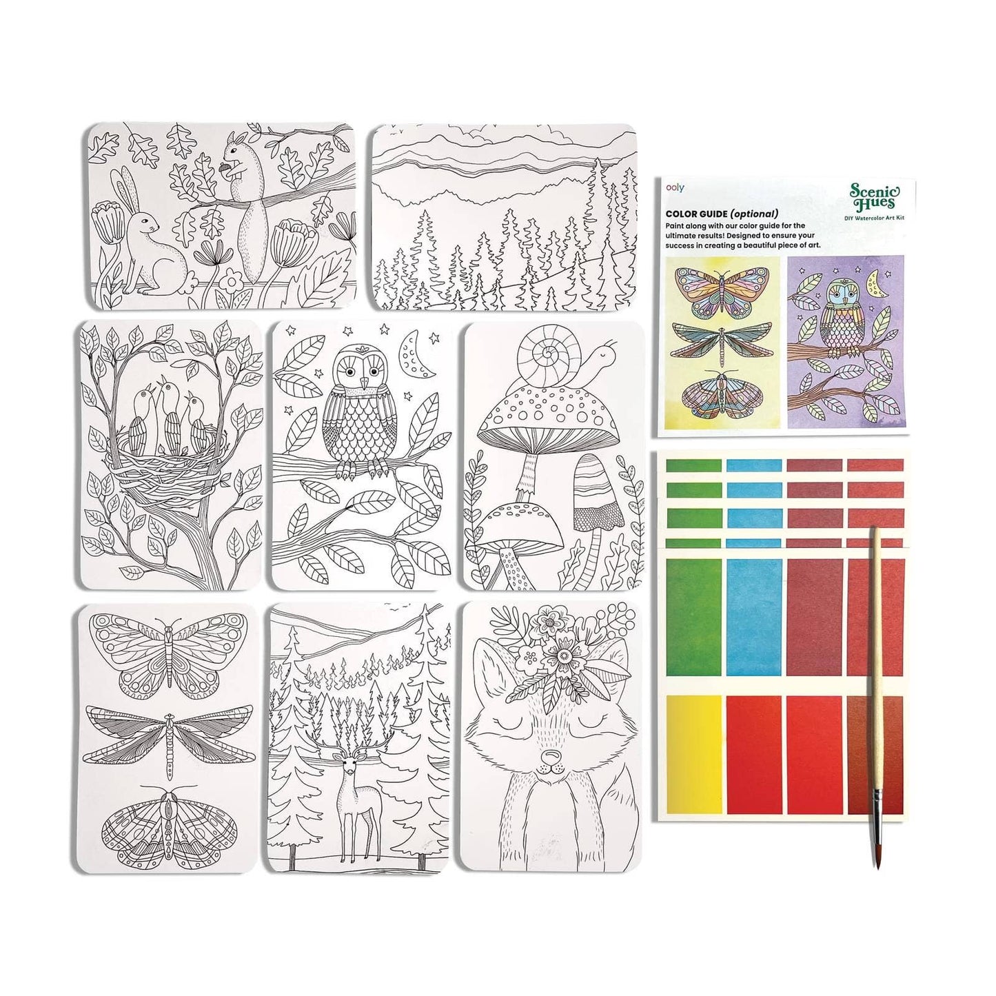 Scenic Hues: D.I.Y. Watercolor Art Kit - Forest Adventure (1