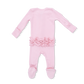 2 Way Ruffle Sleeve Zipper Footie - Romance Rose Ribbed - Angel Dear