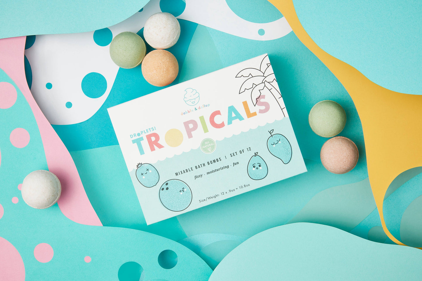 All-Natural Mini Bath Bombs - New Tropical Scents - Dabble & Dollop