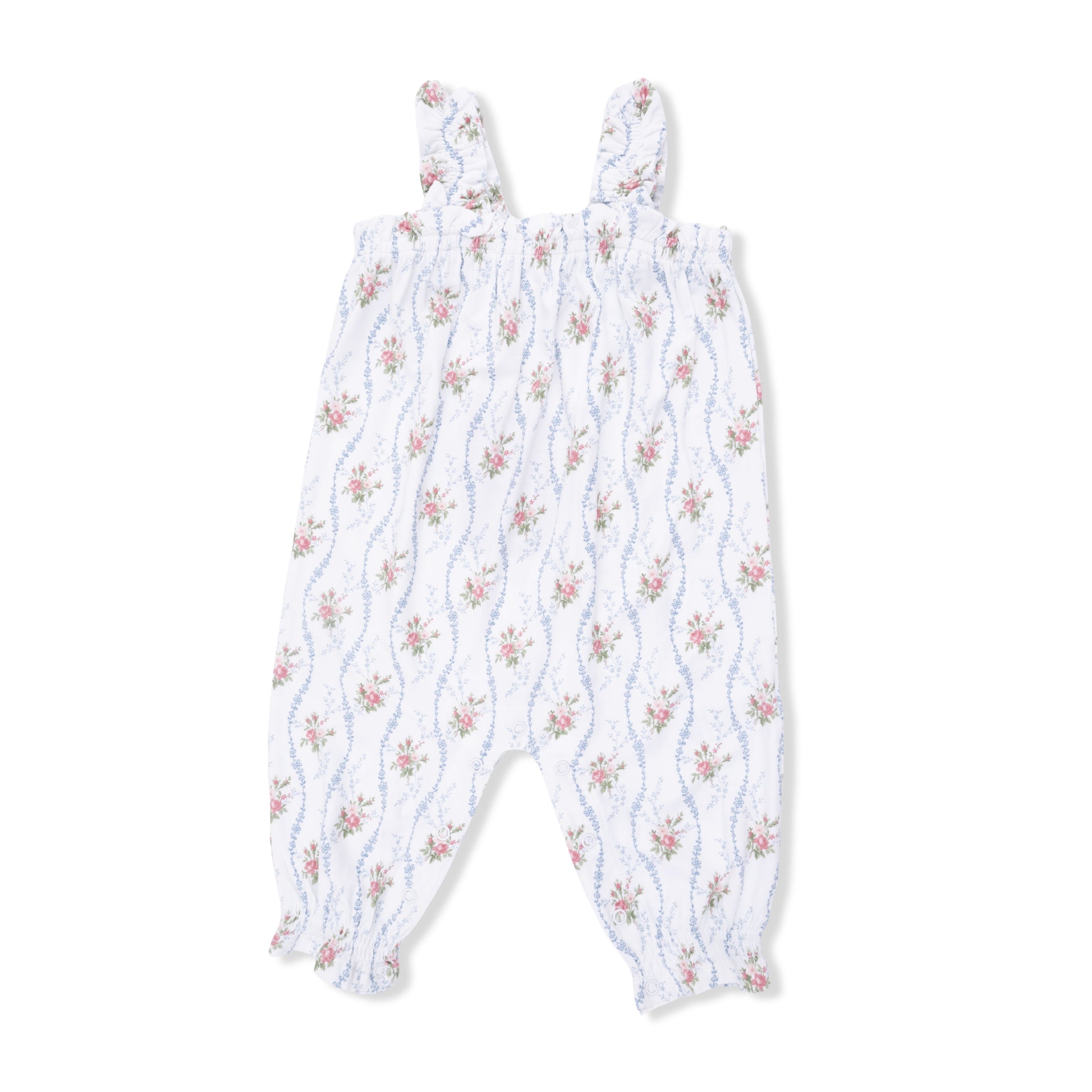 Ruffly Strap Overall- Heirloom Rose Stripe - Angel Dear