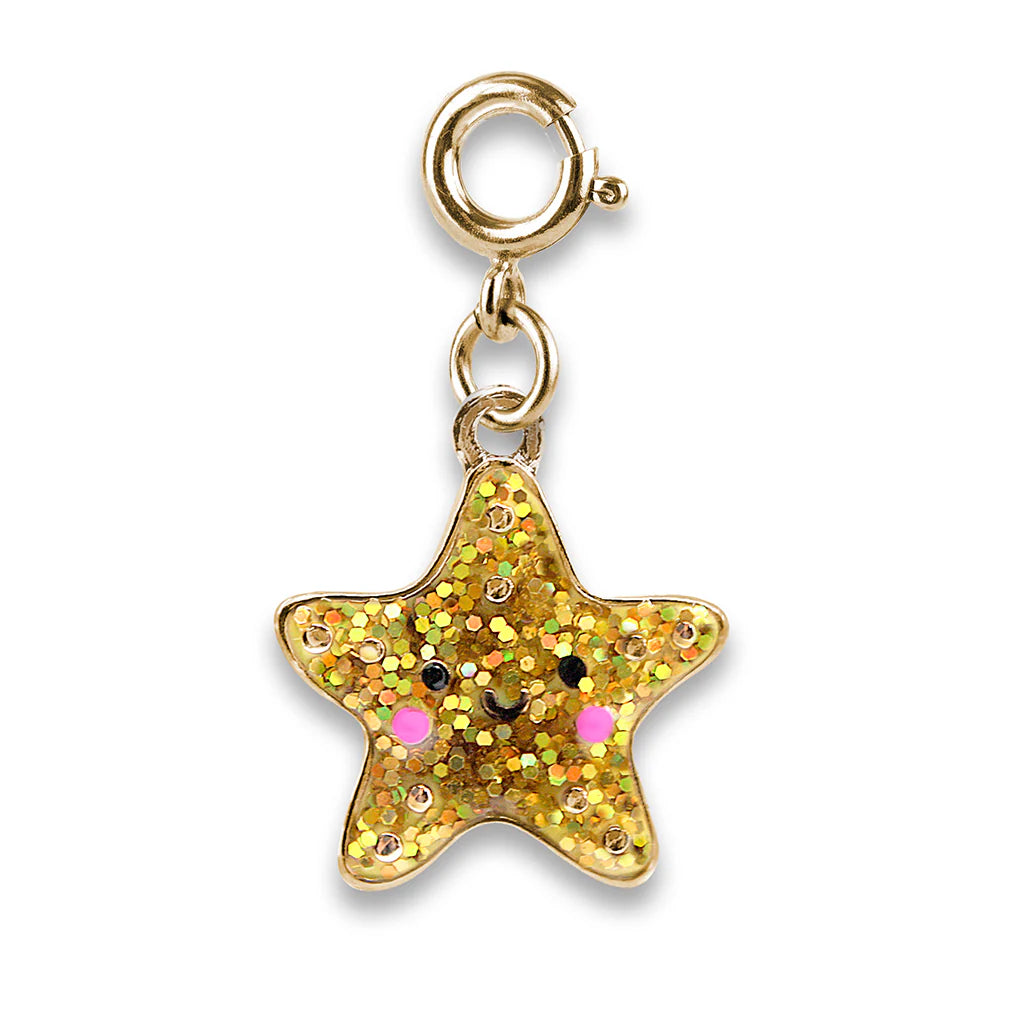 Gold Glitter Starfish Charm - Charm Its