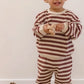 Waffle Slouch Set Black Cherry Stripe