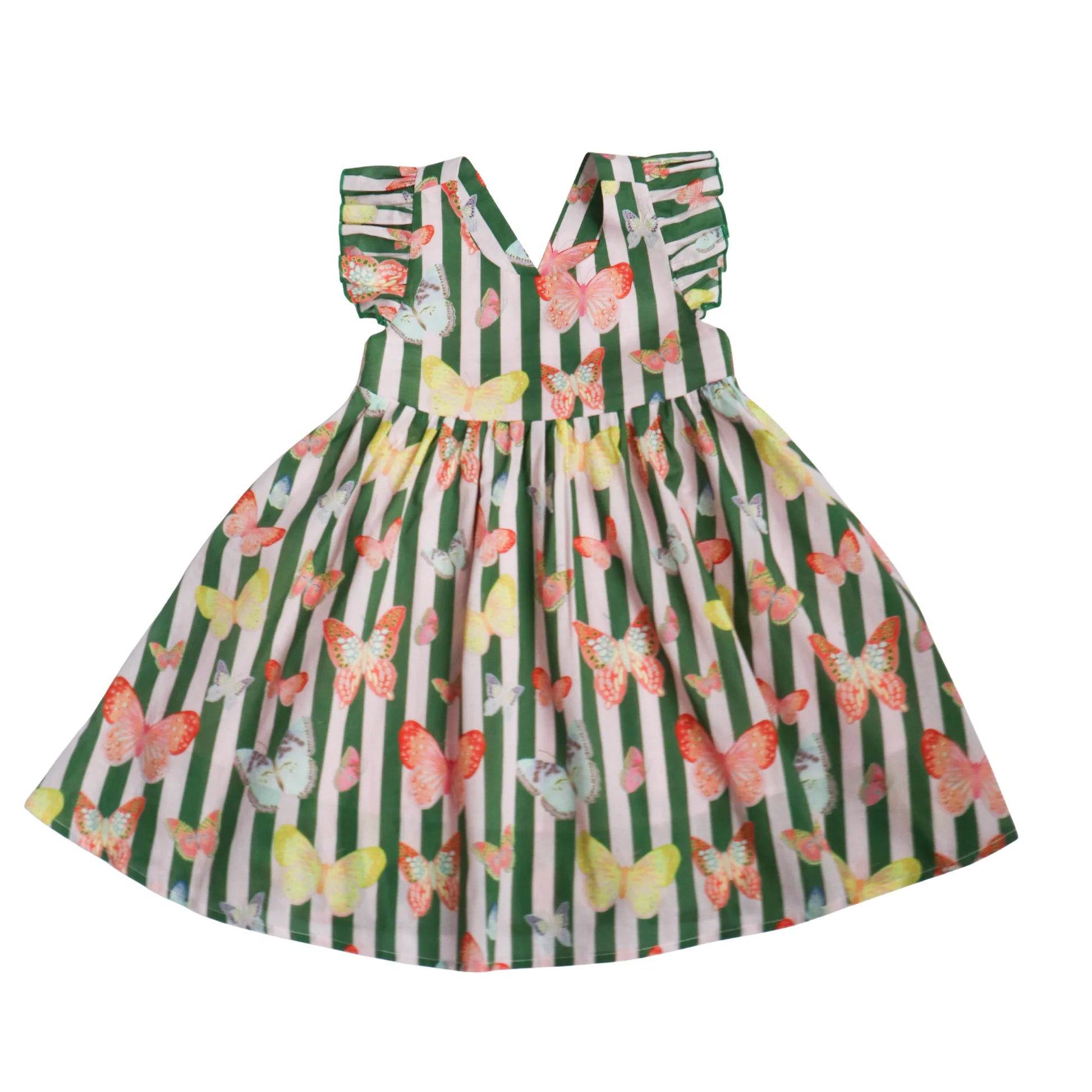 Josie Dress - Green Butterfly - Baby Sweet Pea's Boutique