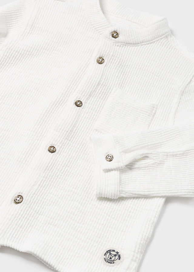 Charlie Button Down Ribbed Long Sleeve