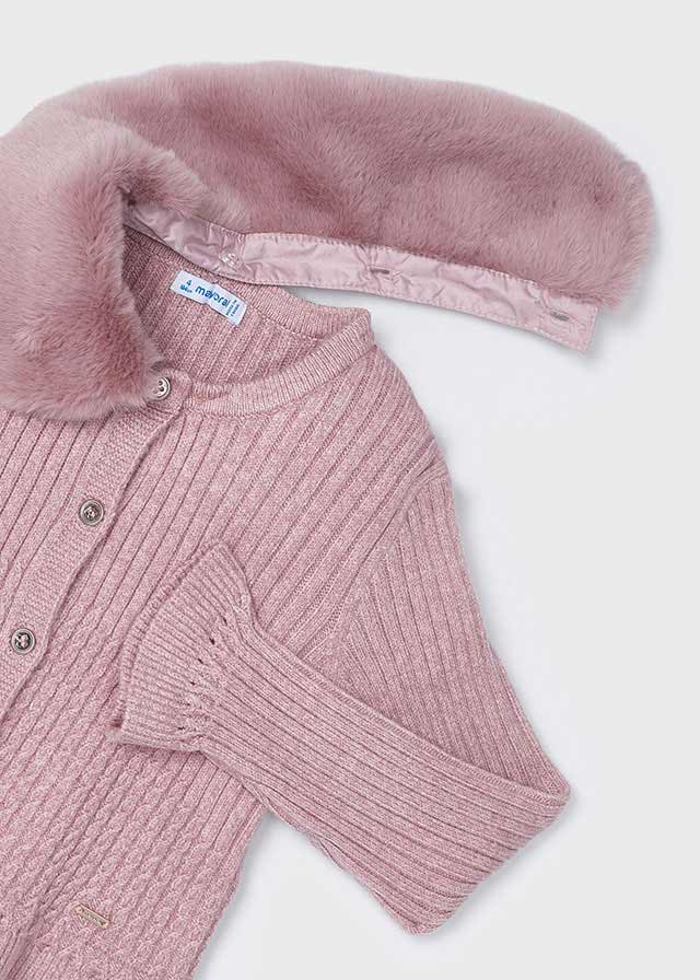 Katie Ribbed Cardigan- Rose