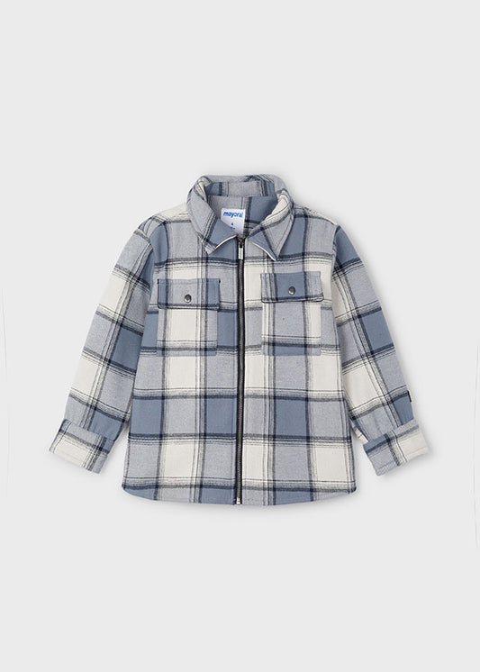 Reagan Fleece Flannel- Grey Blue