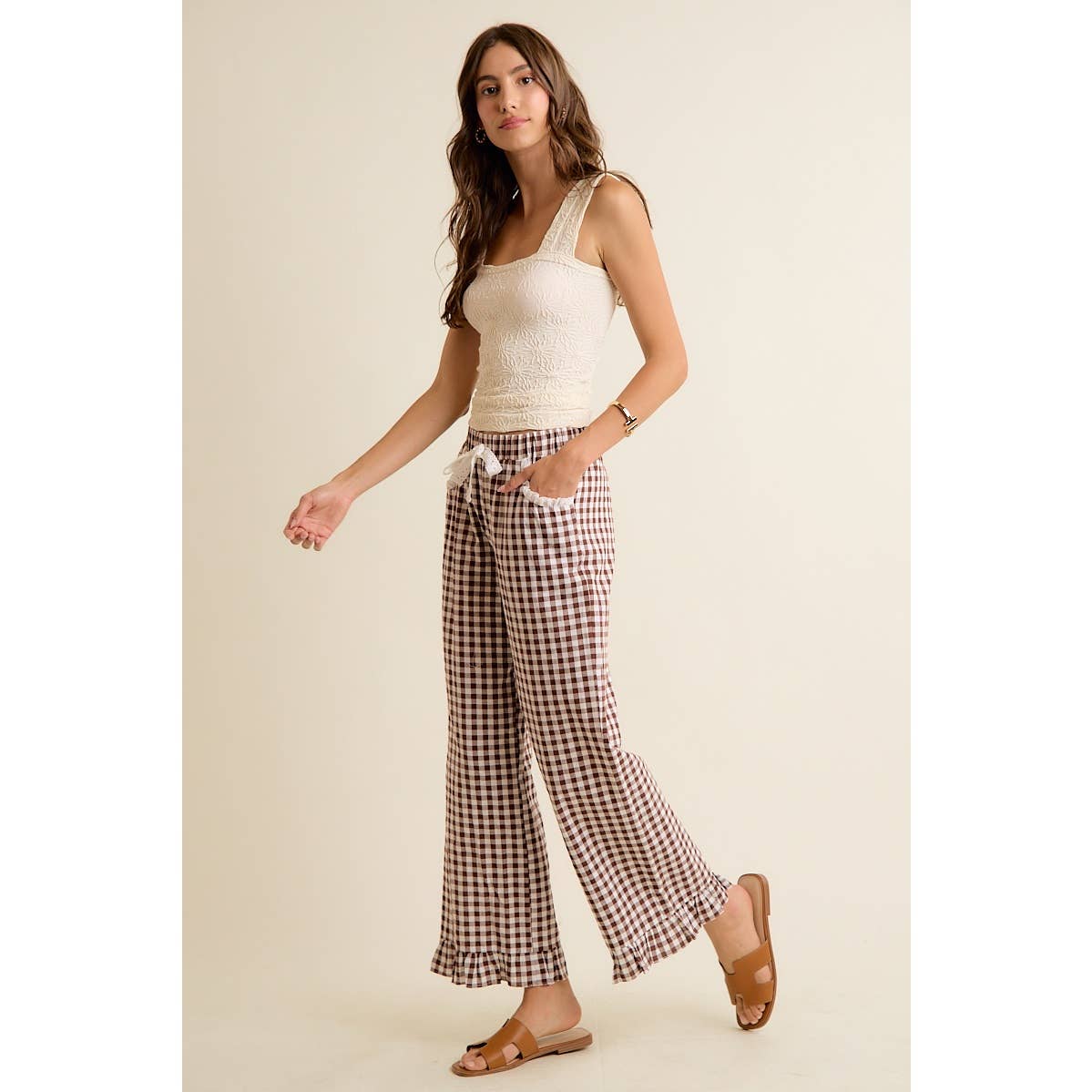 Gingham Ruffle Pants