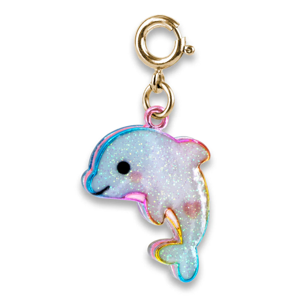 Gold Glitter Tie-Dye Dolphin Charm - Charm Its