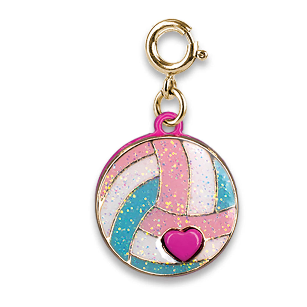 Gold Glitter Volleyball Charm - Charm Its