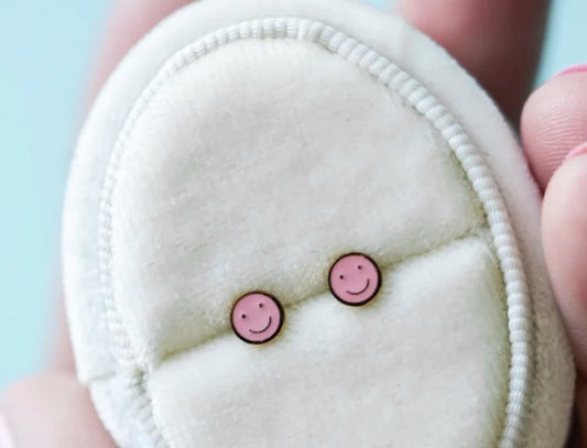 Tiny Smiley Stud Earrings