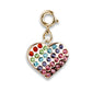 Gold Rainbow Sparkle Heart Charm - Charm Its