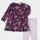 Botanicals Print on Plum Dress Set - Petit Lem