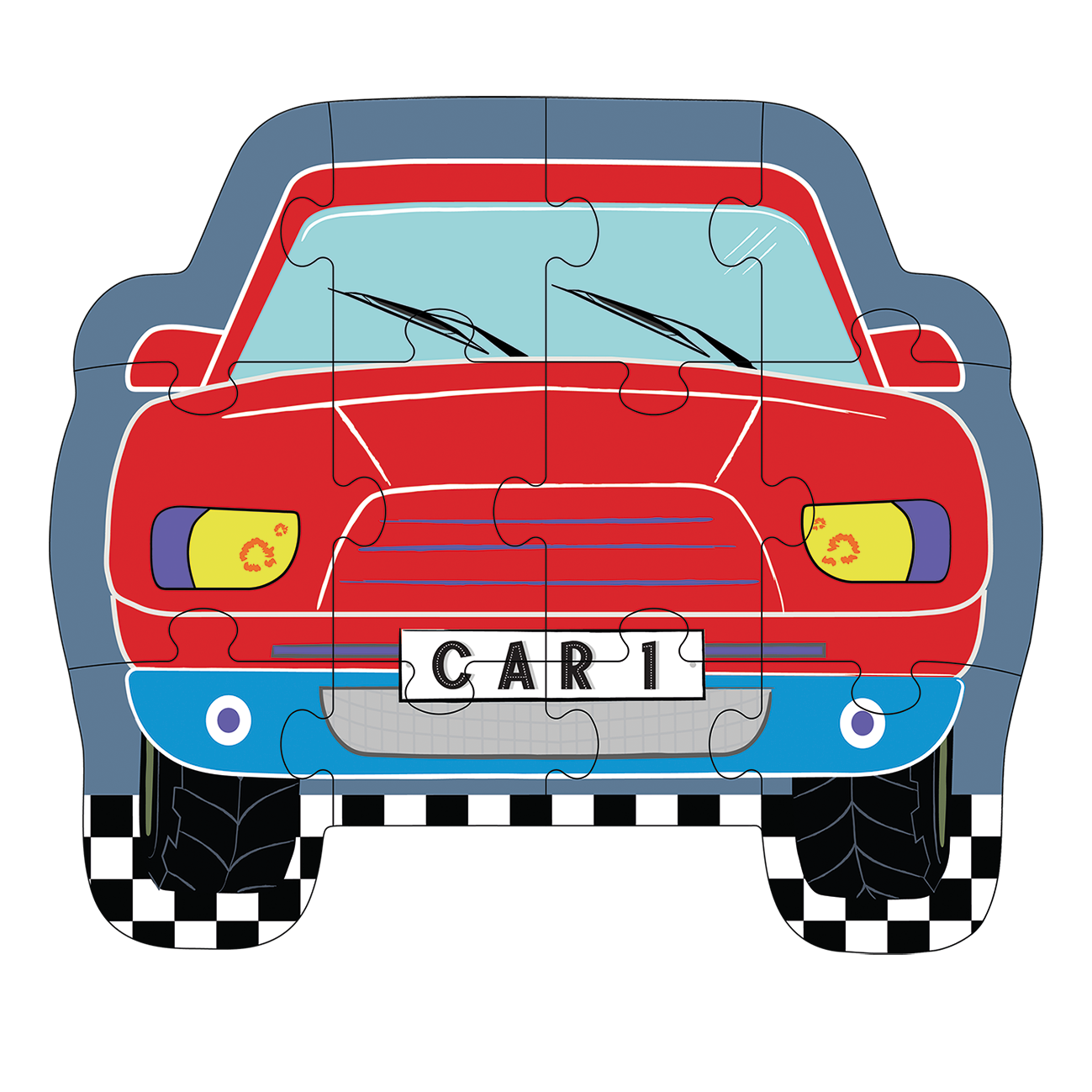 Cars 12pc Shaped Jigsaw with Shaped Box