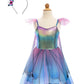 Blue Butterfly Twirl Dress with Wings & Headband