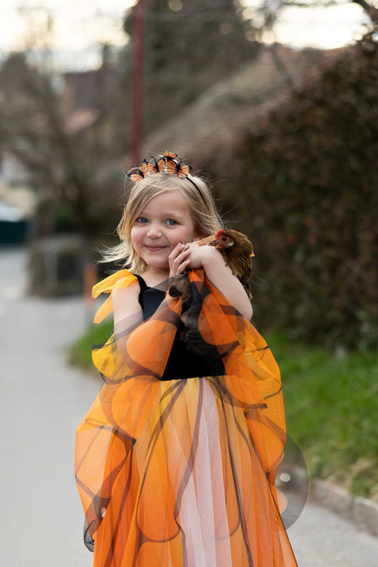 Monarch Butterfly Twirl Dress with Wings & Headband