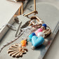 Nautical Beaded Bag Charm | Shell and Heart Accent Detail