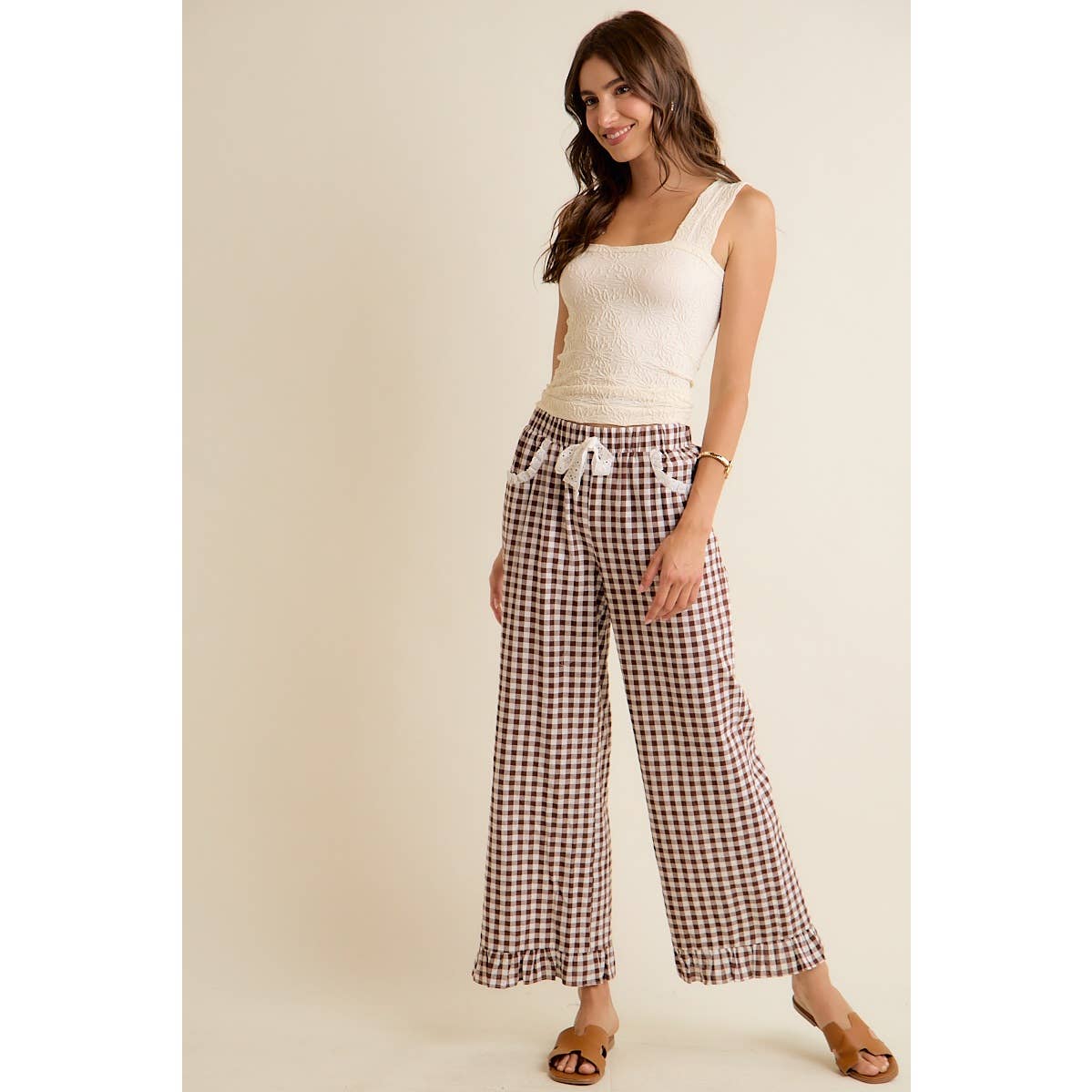 Gingham Ruffle Pants