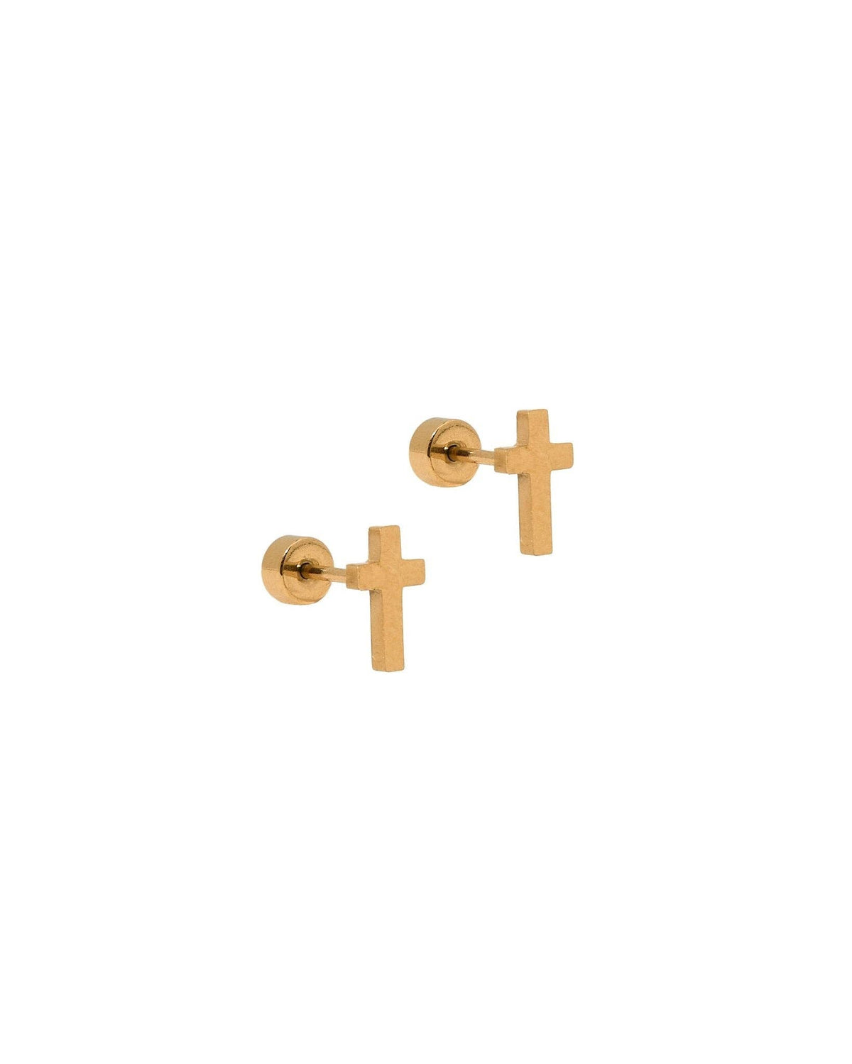 Screwback Stud Earrings - Catherine Cross Gold