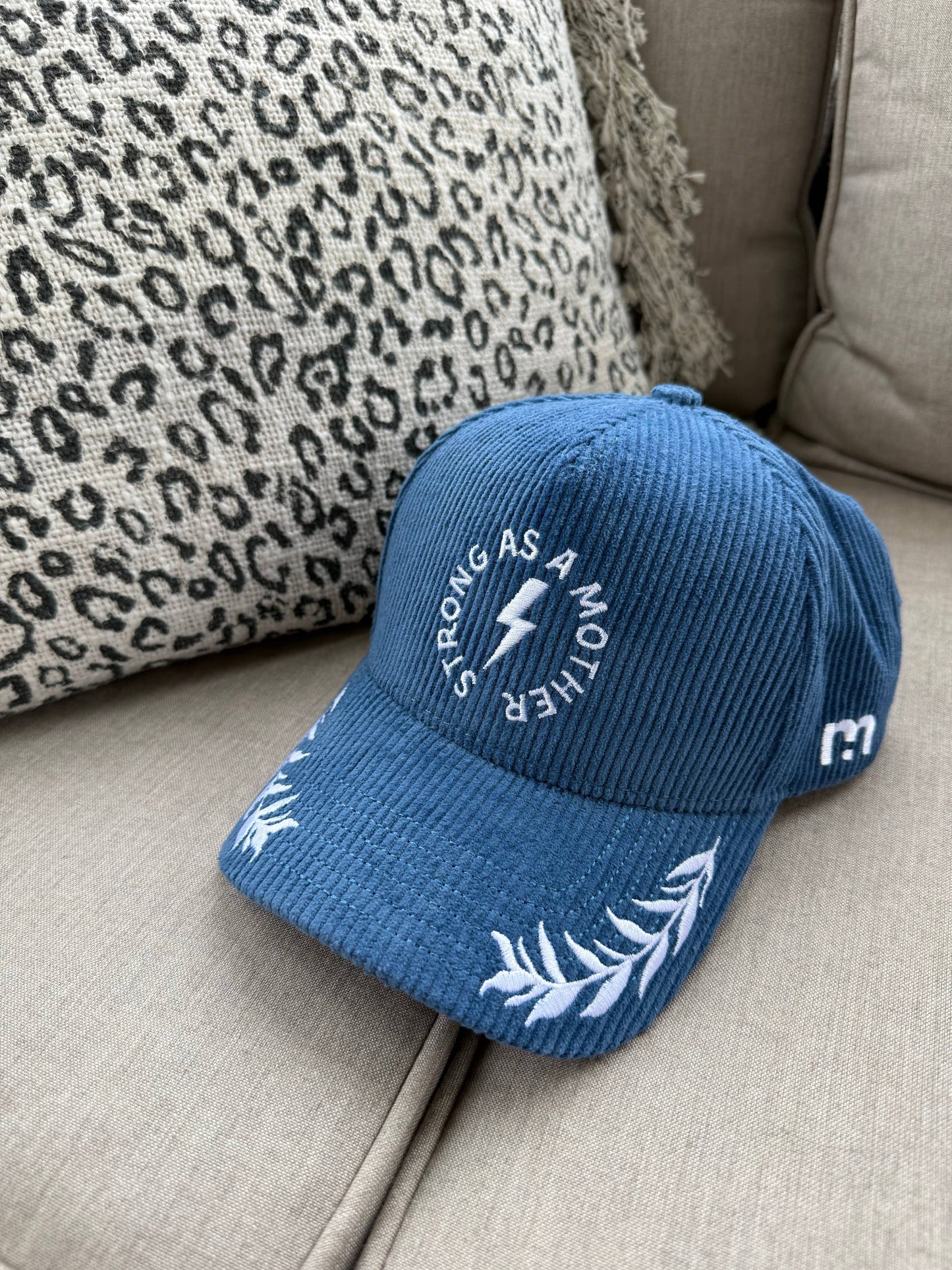 Strong as a mother® Corduroy Hat - Blue: Blue
