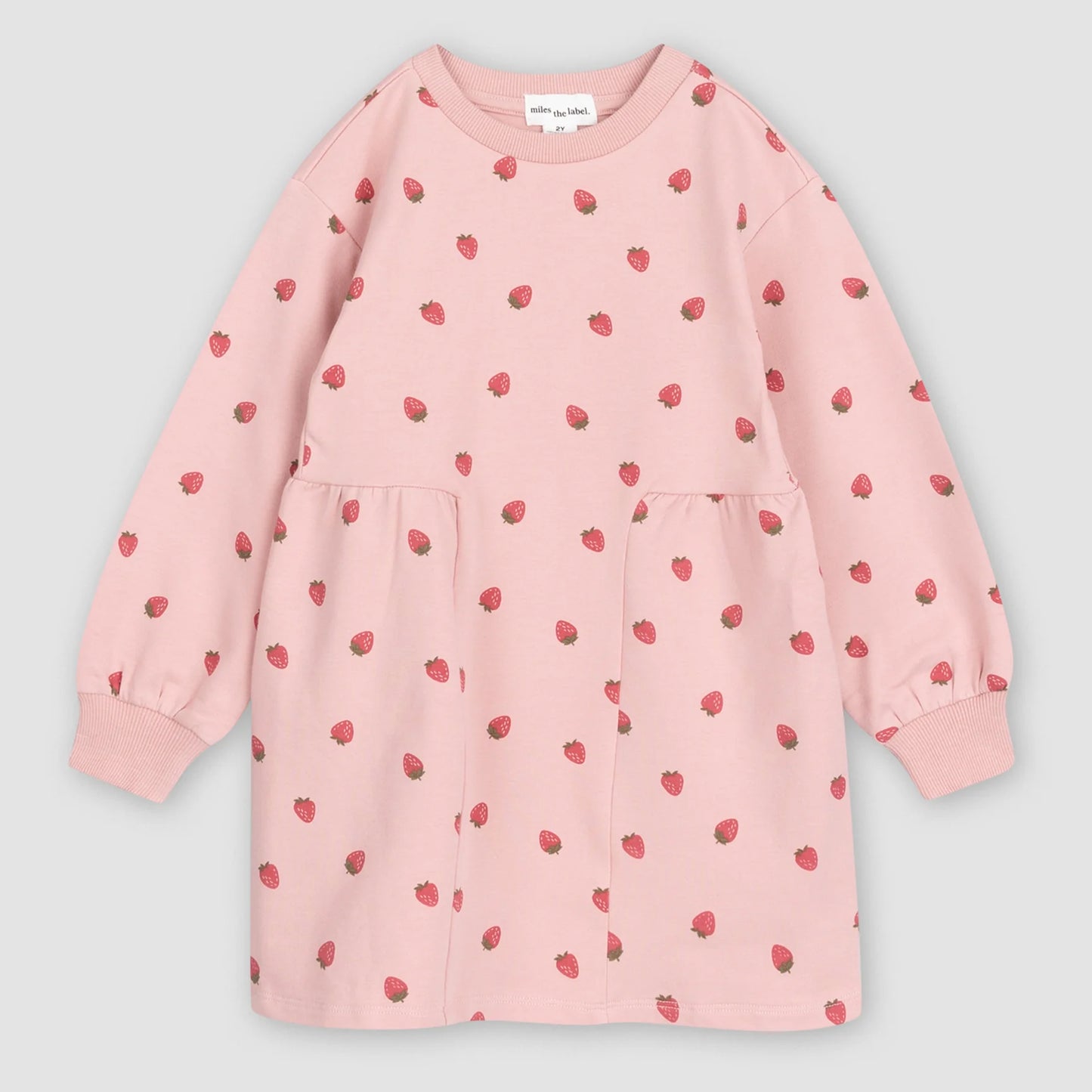 Strawberry Print on Rose Terry Dress - Miles Baby