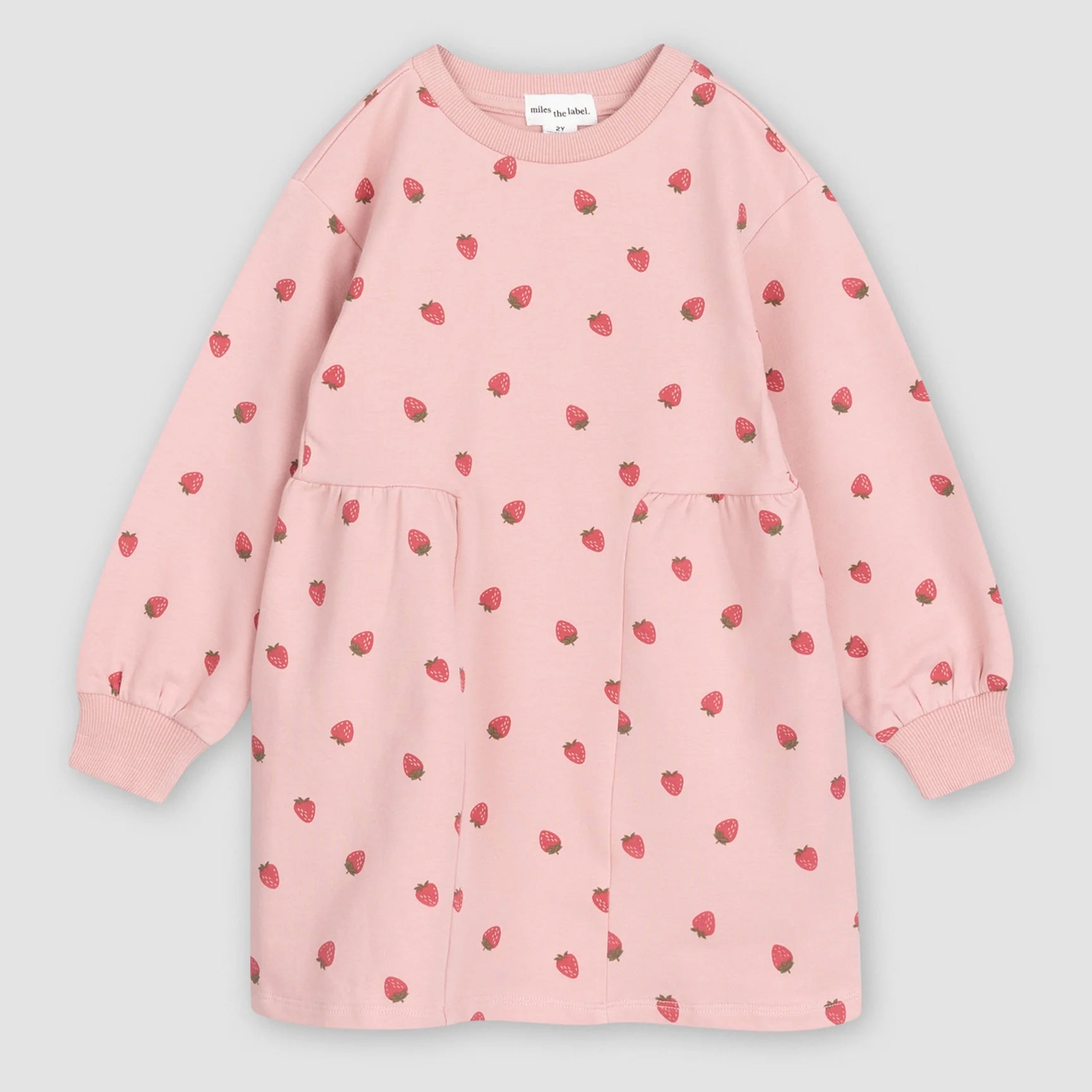 Strawberry Print on Rose Terry Dress - Miles Baby