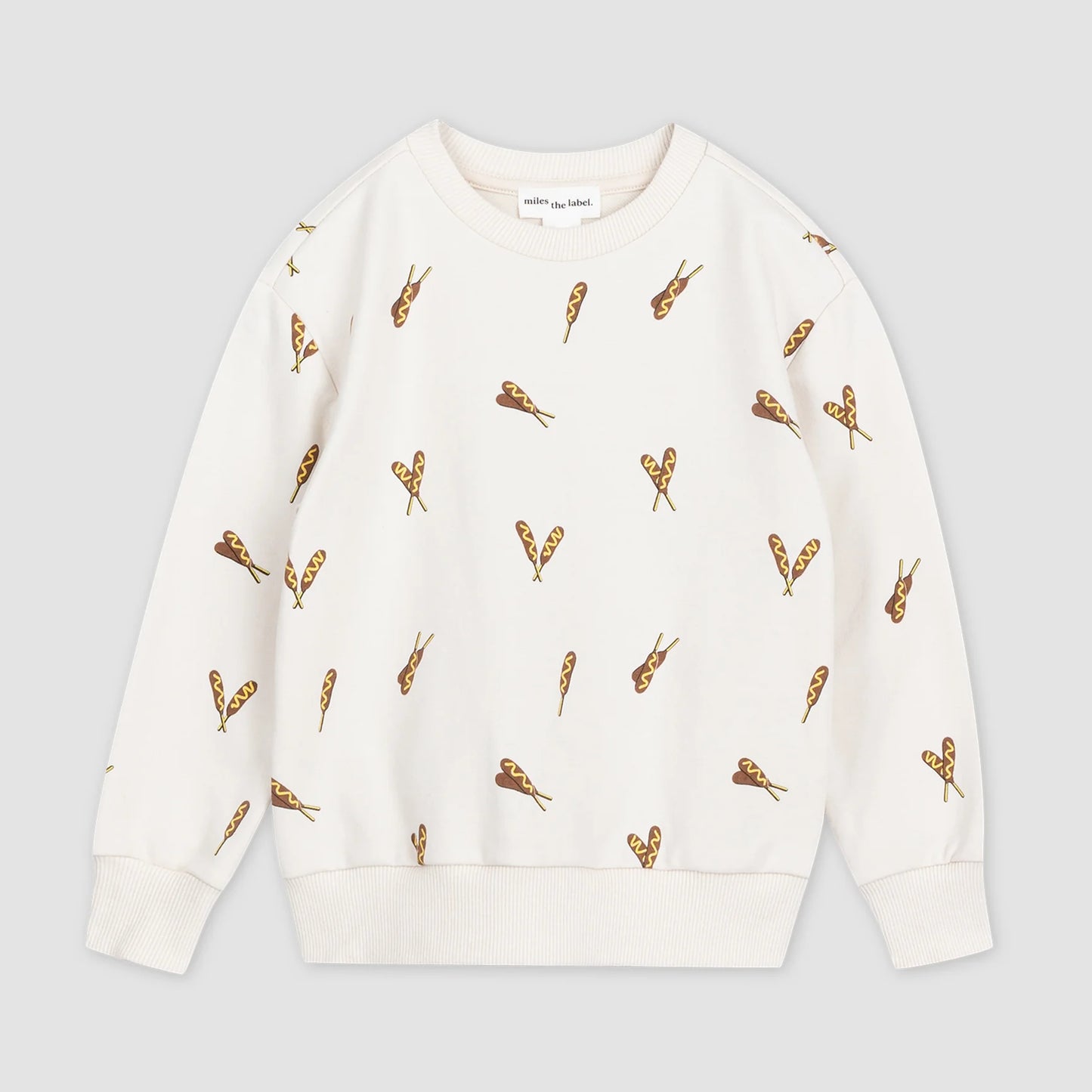 Corn Dog Print on Birch Sweatshirt