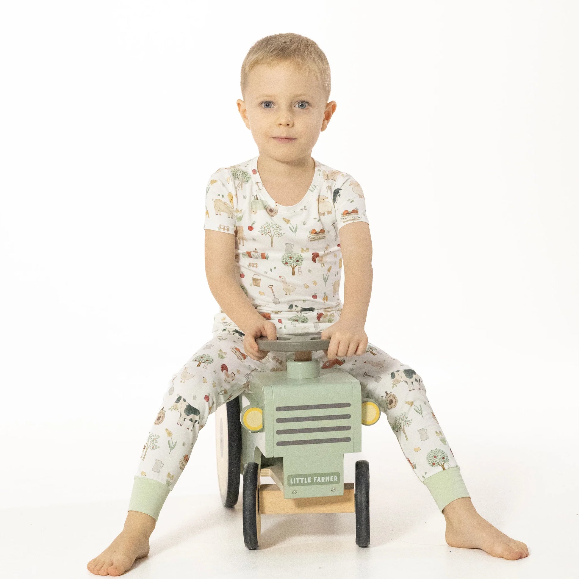 Cute Farm Animals Uni  Short Sleeve Loungewear Set - Angel Dear