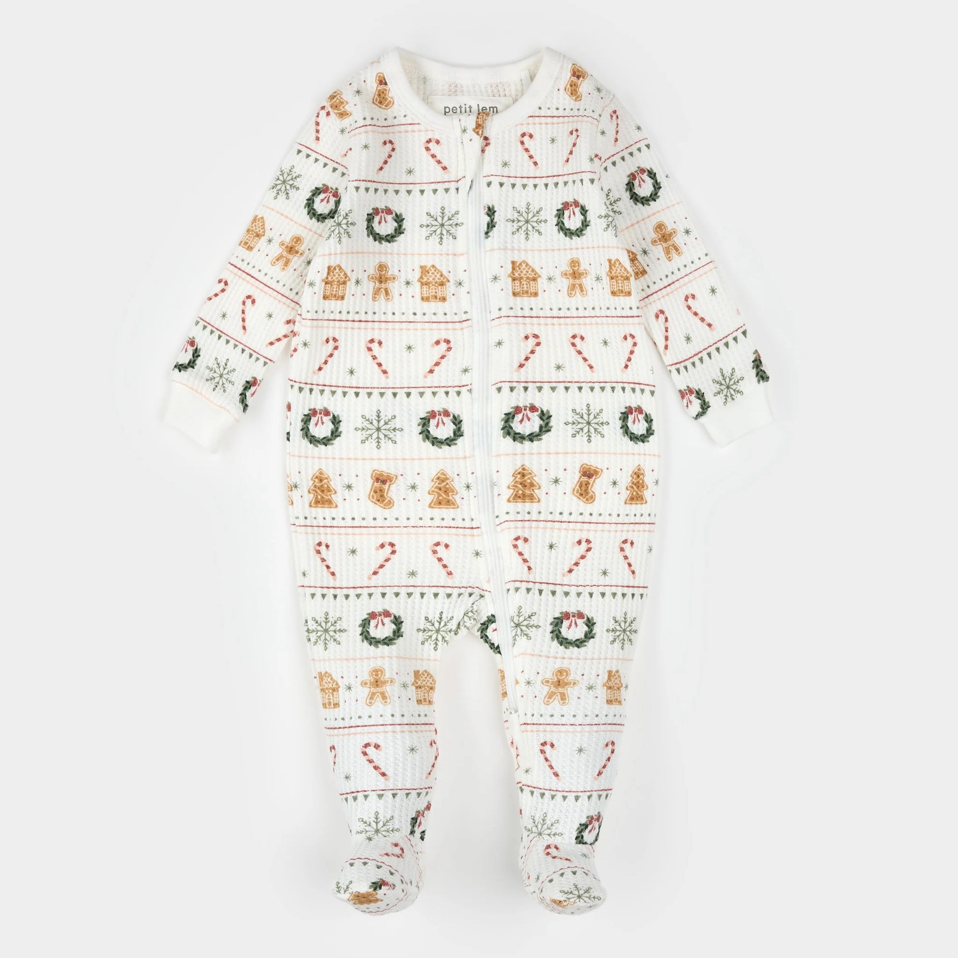 Holiday Treats Fair Isle Print on Thermal Sleeper - Petit Lem